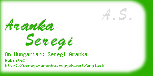 aranka seregi business card